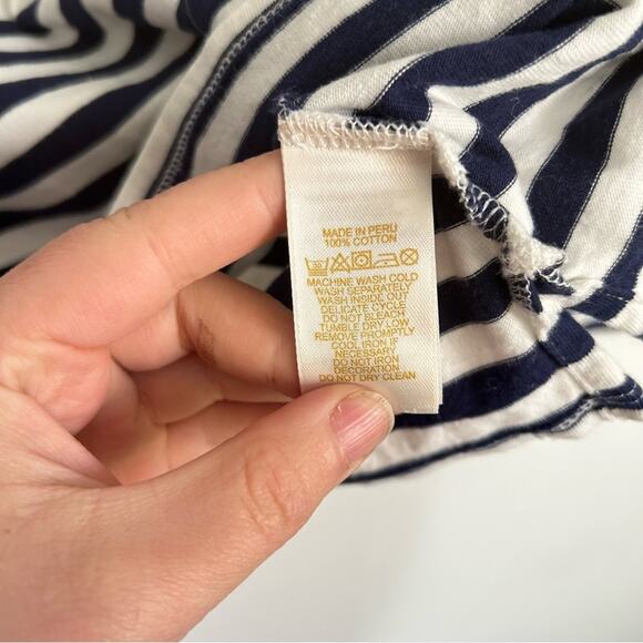 Kate Spade Striped Long Sleeve Top Blue White - Picture 7 of 8